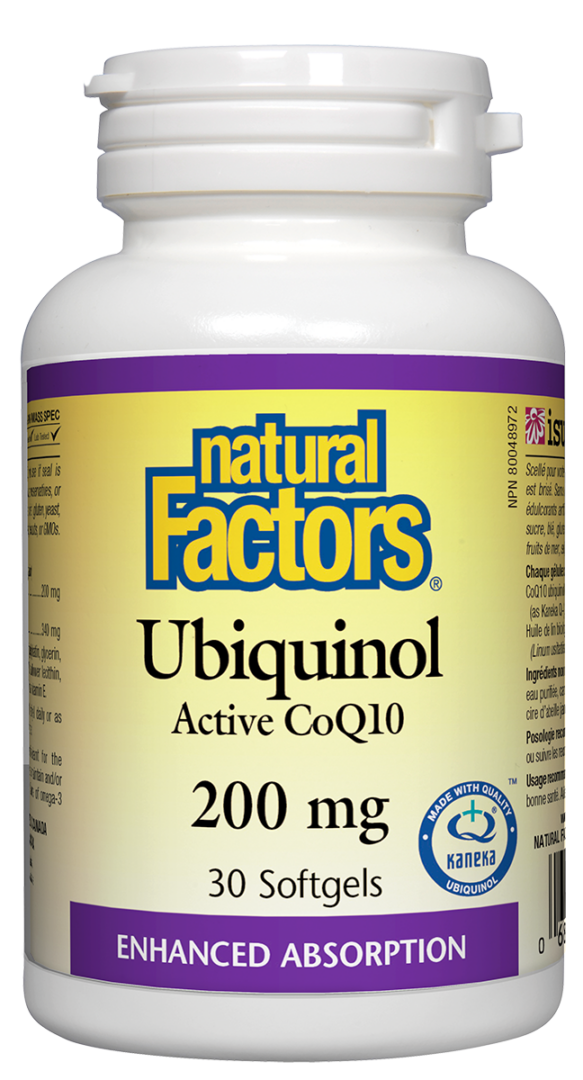 Natural Factors Ubiquinol Active CoQ10 200 mg 30 Softgels Nature's