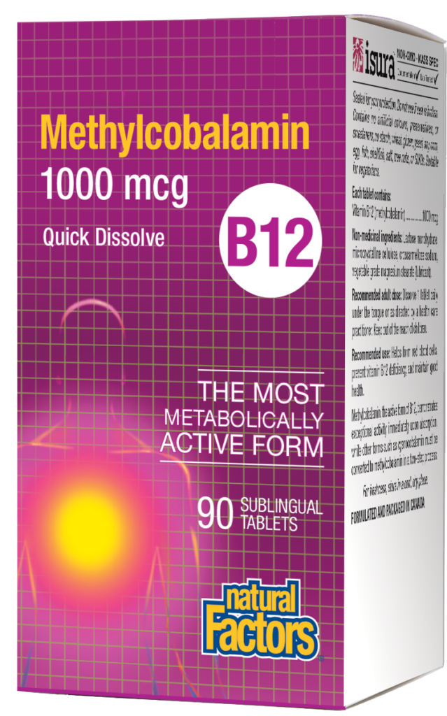 Natural Factors B12 Methylcobalamin 1000 Mcg 90 Sublingual Tabs ...