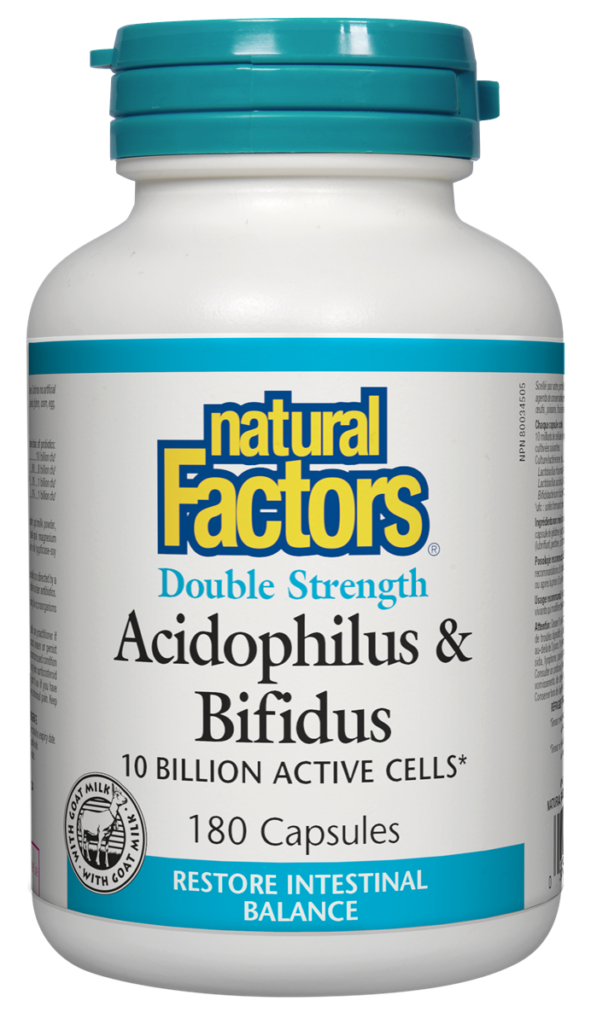 Natural Factors Acidophilus & Bifidus Double Strength 10 Billion Active