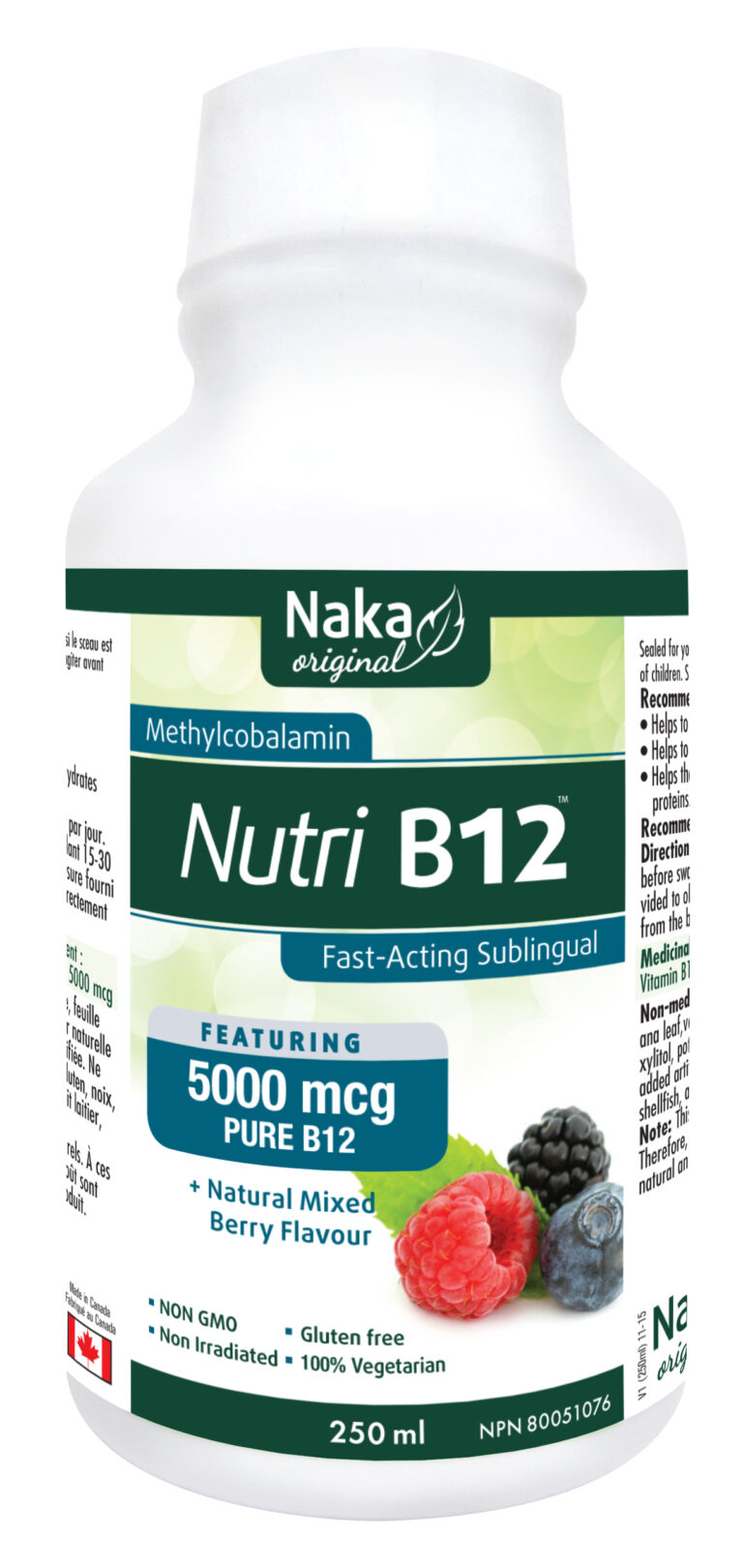 Naka Nutri B12 Vitamin B12 Methylcobalamin Liquid 250ml Nature's Care