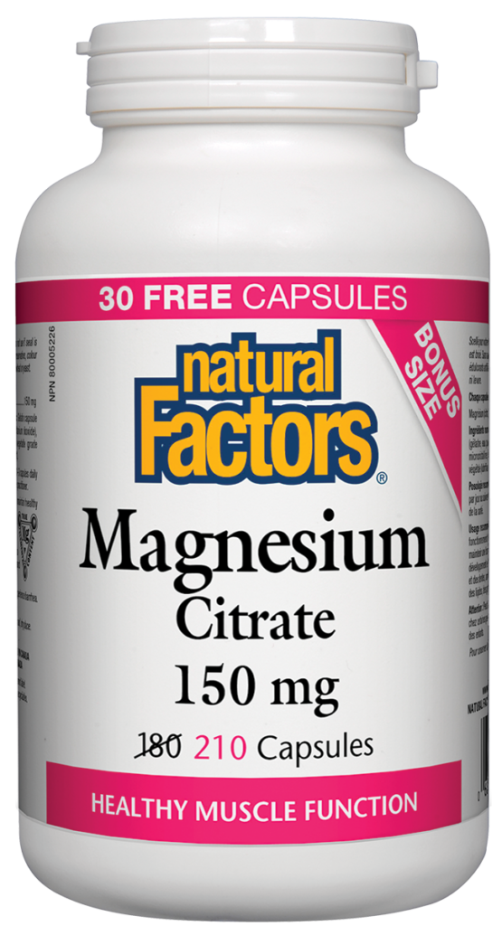 Natural Factors Magnesium Citrate 150 mg 210 Caps Nature's Care