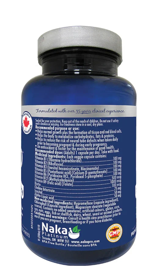 Naka Platinum Nutri B100 Complex 90 Vegi Caps - Image 2