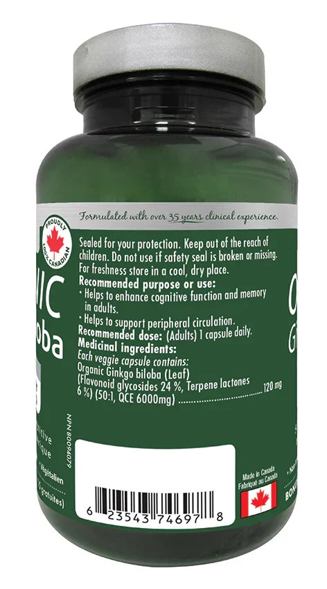 Naka Platinum Organic Ginkgo Biloba 120mg 75 Vcaps - Image 2